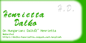 henrietta dalko business card